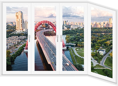 Г-обр. балкон - Теплое остекление